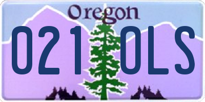 OR license plate 021OLS