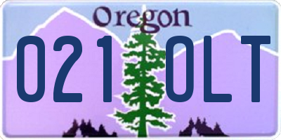 OR license plate 021OLT