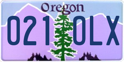 OR license plate 021OLX