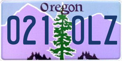 OR license plate 021OLZ