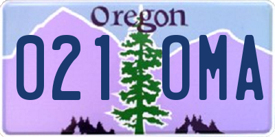 OR license plate 021OMA