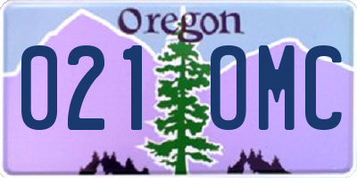 OR license plate 021OMC