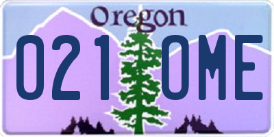 OR license plate 021OME