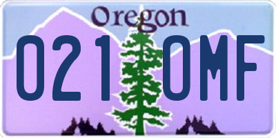 OR license plate 021OMF