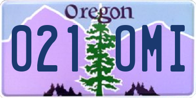 OR license plate 021OMI