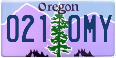 OR license plate 021OMY