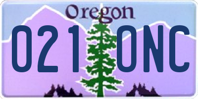 OR license plate 021ONC
