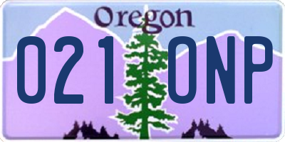 OR license plate 021ONP