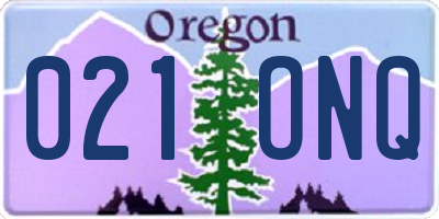 OR license plate 021ONQ