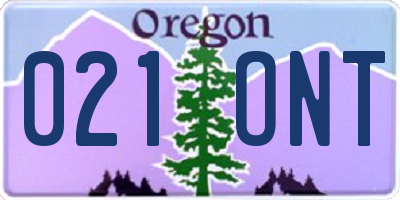 OR license plate 021ONT