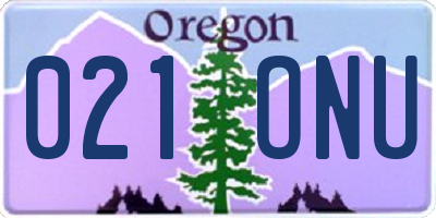 OR license plate 021ONU