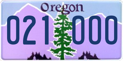 OR license plate 021OOO