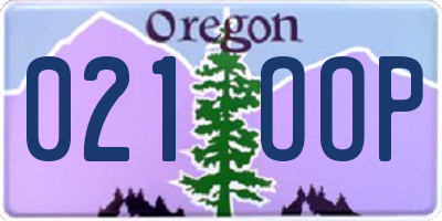 OR license plate 021OOP