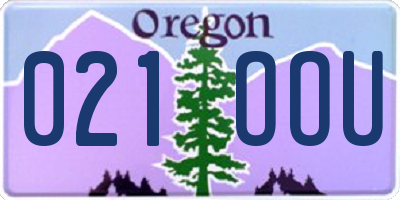 OR license plate 021OOU
