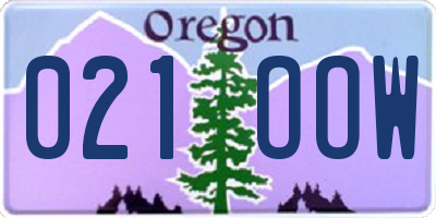 OR license plate 021OOW