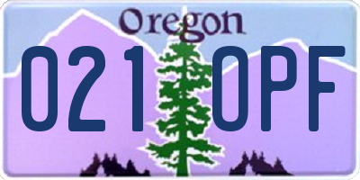 OR license plate 021OPF