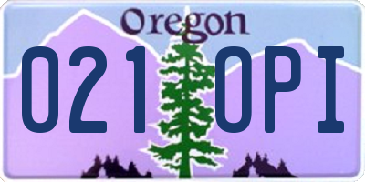 OR license plate 021OPI