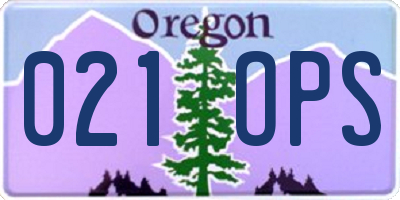 OR license plate 021OPS