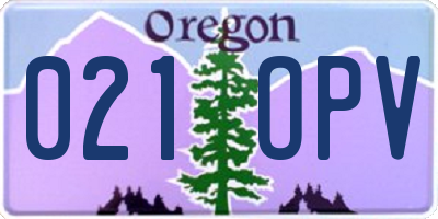 OR license plate 021OPV