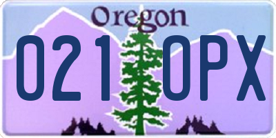 OR license plate 021OPX