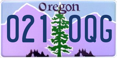 OR license plate 021OQG