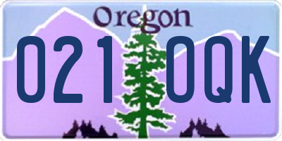 OR license plate 021OQK