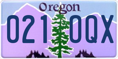 OR license plate 021OQX