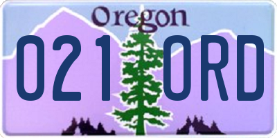 OR license plate 021ORD