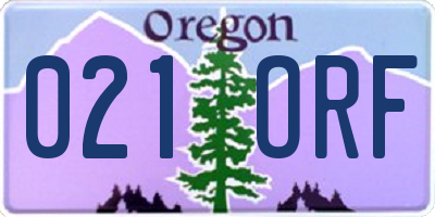 OR license plate 021ORF