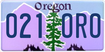 OR license plate 021ORO