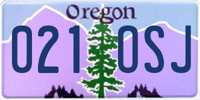 OR license plate 021OSJ