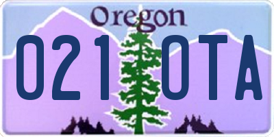 OR license plate 021OTA