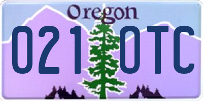 OR license plate 021OTC