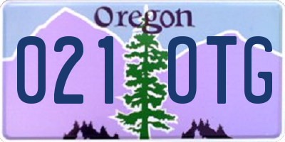 OR license plate 021OTG