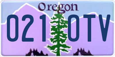 OR license plate 021OTV
