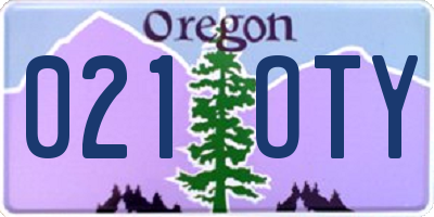 OR license plate 021OTY