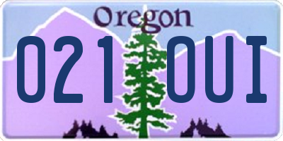 OR license plate 021OUI