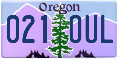 OR license plate 021OUL