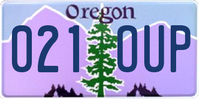 OR license plate 021OUP