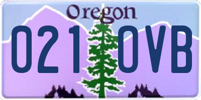 OR license plate 021OVB