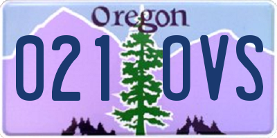 OR license plate 021OVS