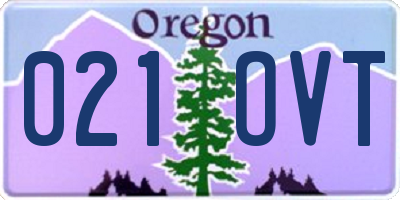 OR license plate 021OVT
