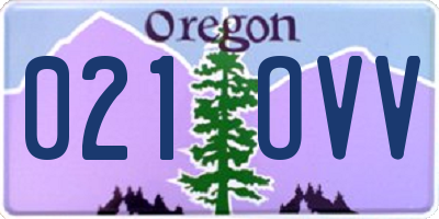 OR license plate 021OVV