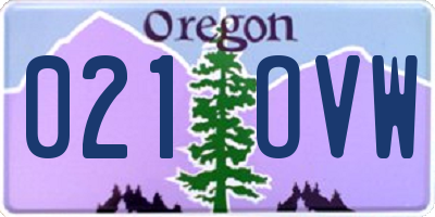 OR license plate 021OVW