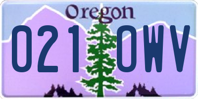 OR license plate 021OWV