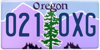 OR license plate 021OXG