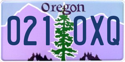 OR license plate 021OXQ