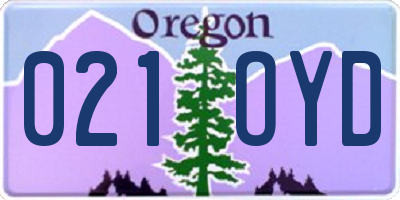 OR license plate 021OYD