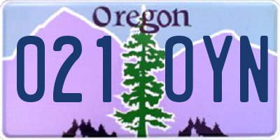 OR license plate 021OYN