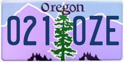 OR license plate 021OZE